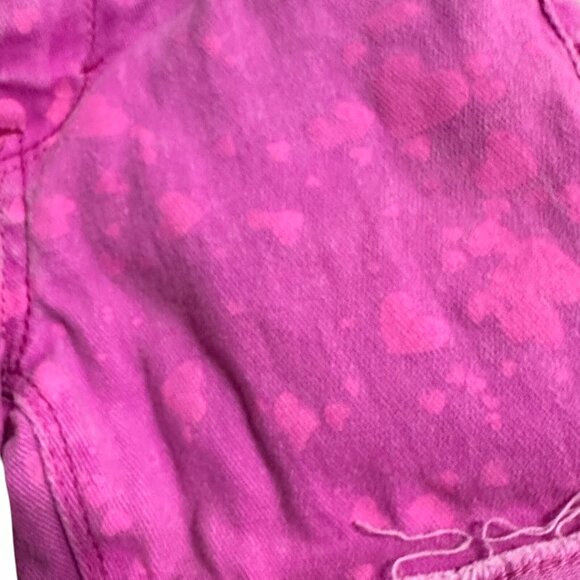 Levi’s Girls 6 Pink Heart Denim Midi Shorts — Roll Cuff, Adjustable Waist - Picture 5 of 12